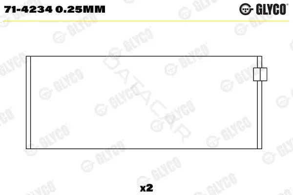 Вкладыши шатунные GLYCO 71-42340.25mm