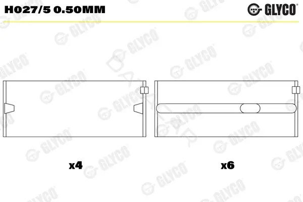 Вкладыши коренные GLYCO H027/50.50mm