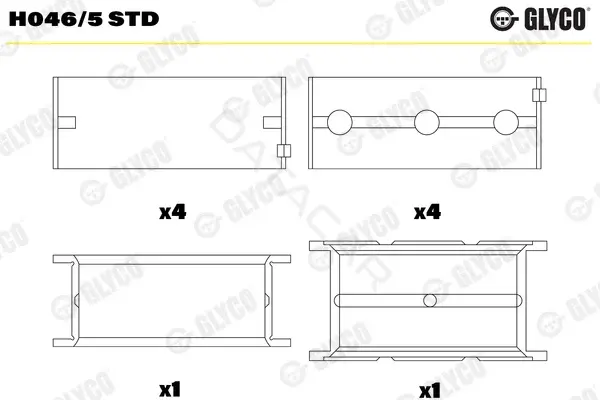 Вкладыши коренные GLYCO H046/5STD