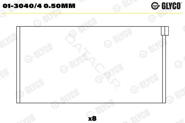 Вкладыши шатунные GLYCO 01-3040/40.50mm