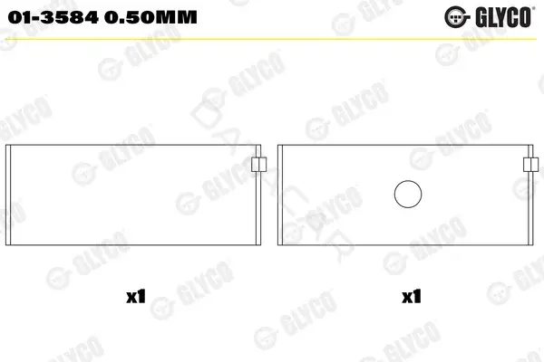 Вкладыши шатунные GLYCO 01-35840.50mm