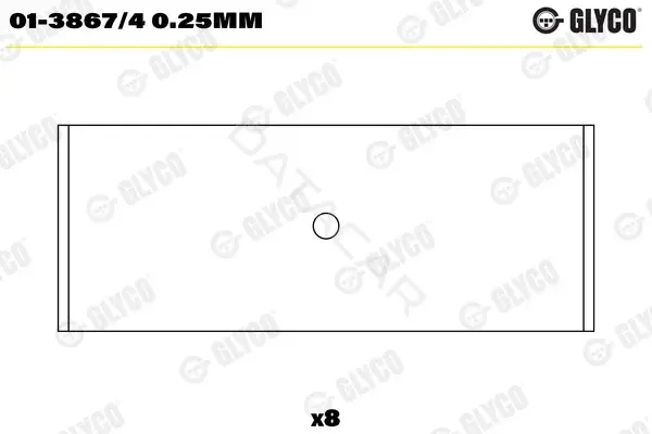 Вкладыши шатунные GLYCO 01-3867/40.25mm