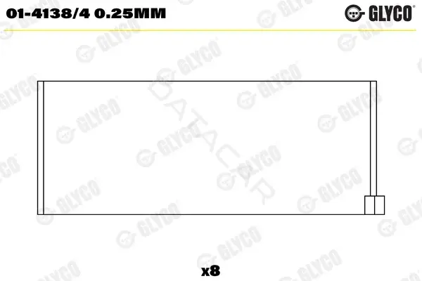Вкладыши шатунные GLYCO 01-4138/40.25mm