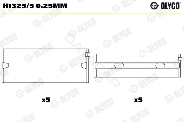 Вкладыши коренные GLYCO H1325/50.25mm