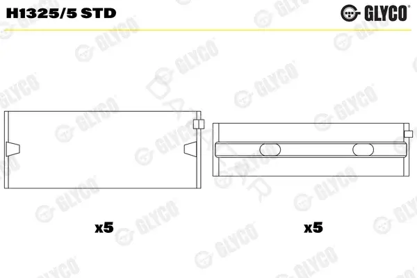 Вкладыши коренные GLYCO H1325/5STD