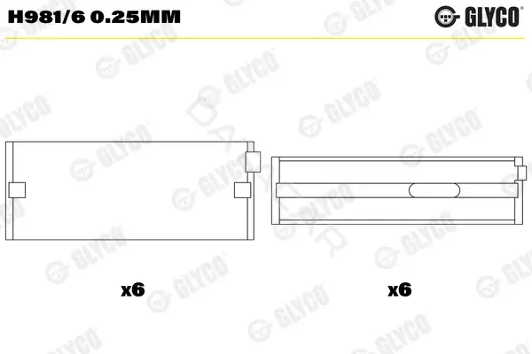 Вкладыши коренные GLYCO H981/60.25mm