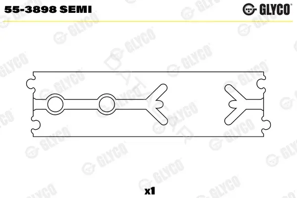 Вкладыши шатунные GLYCO 55-3898SEMI