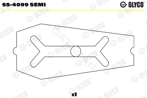 Вкладыши шатунные GLYCO 55-4099SEMI