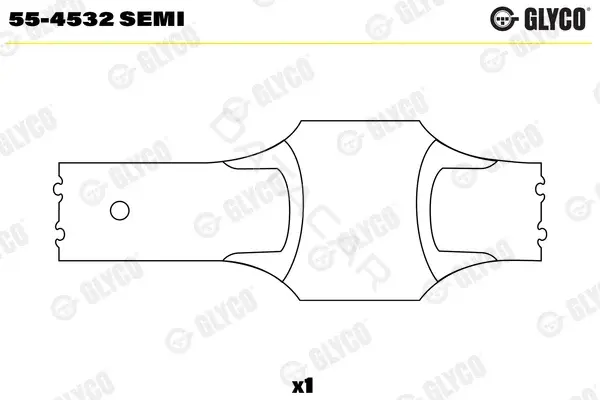 Вкладыши шатунные GLYCO 55-4532SEMI