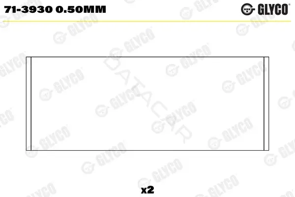 Вкладыши шатунные GLYCO 71-39300.50mm