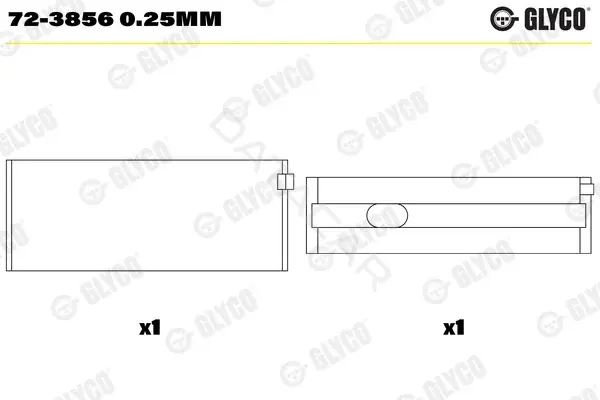 Вкладыши коренные GLYCO 72-38560.25mm