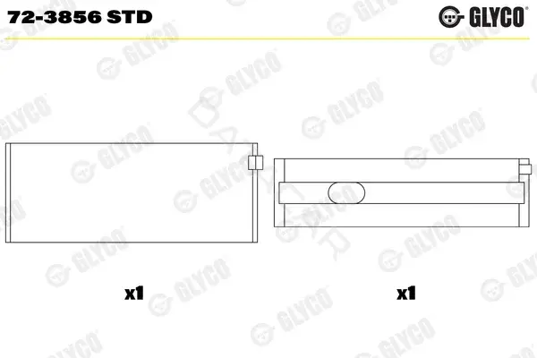 Вкладыши коренные GLYCO 72-3856STD