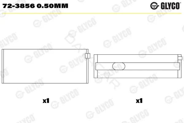 Вкладыши коренные GLYCO 72-38560.50mm