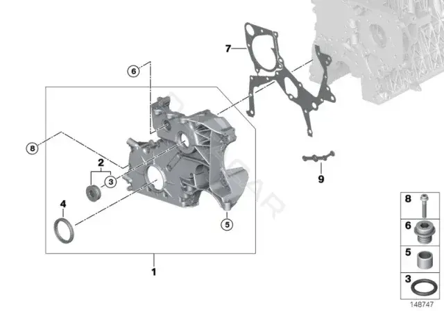 Сальник коленвала BMW 11142249534
