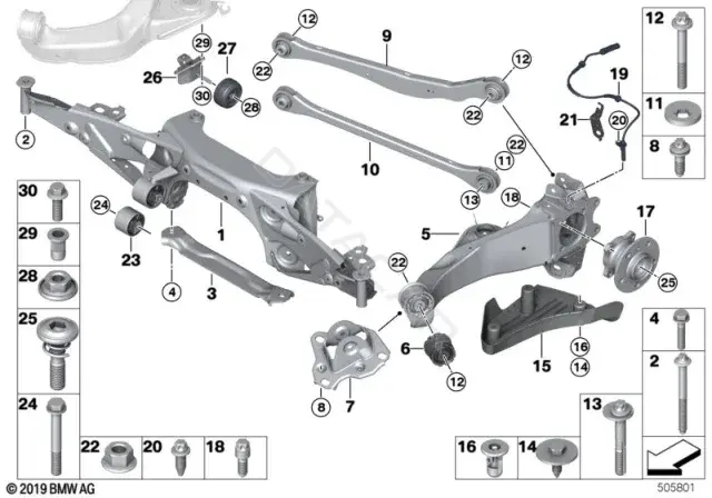 Болт подвески BMW 31106860974