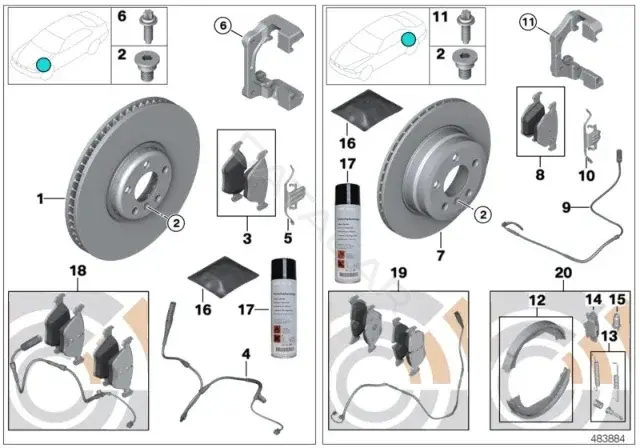 Тормозные колодки BMW 34212413050