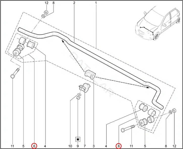 Стойки стабилизатора LADA 21900290605000