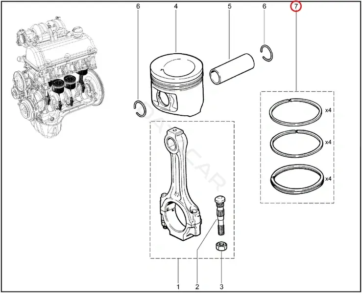 Кольца поршневые LADA 21083100010000