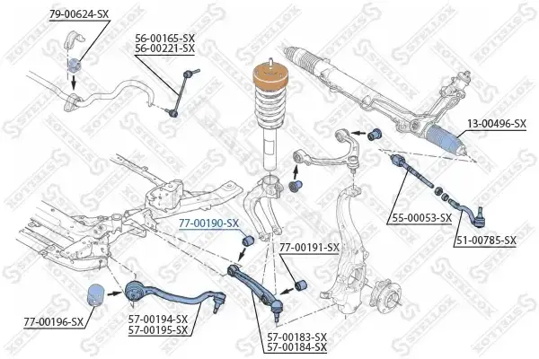 Сайлентблок рычага STELLOX 77-00190-SX