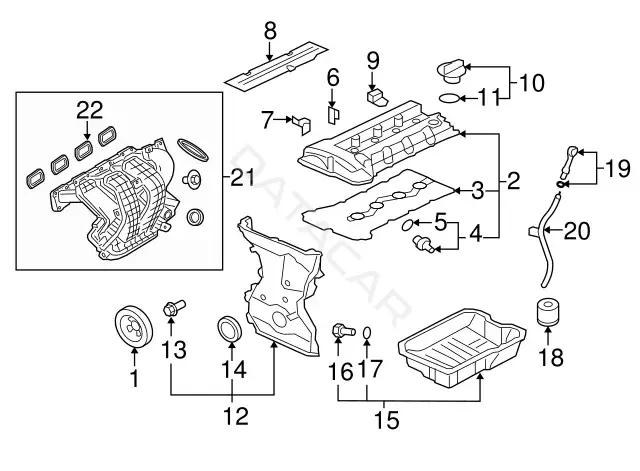 Клапан картерных газов MITSUBISHI 1035A422