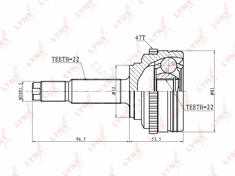 Шрус LYNXAUTO CO-1825A