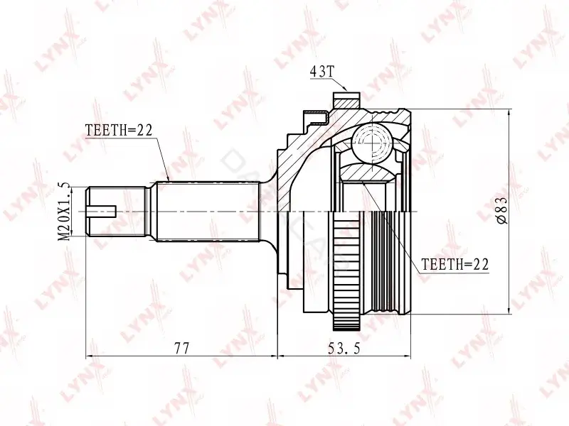 Шрус LYNXAUTO CO-4605A
