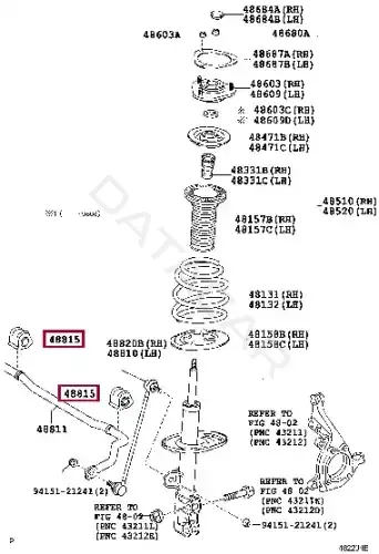 Втулки стабилизатора TOYOTA 4881542121