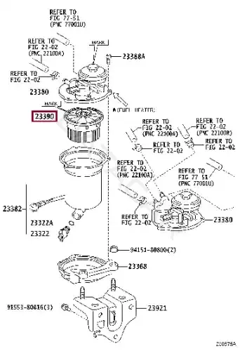 Топливный фильтр TOYOTA 23390YZZA3