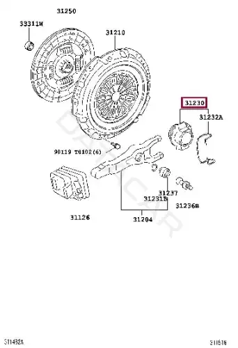 Выжимной подшипник TOYOTA 31230-71011