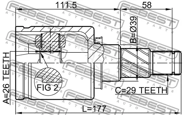 Шрус FEBEST 0211-T30LH