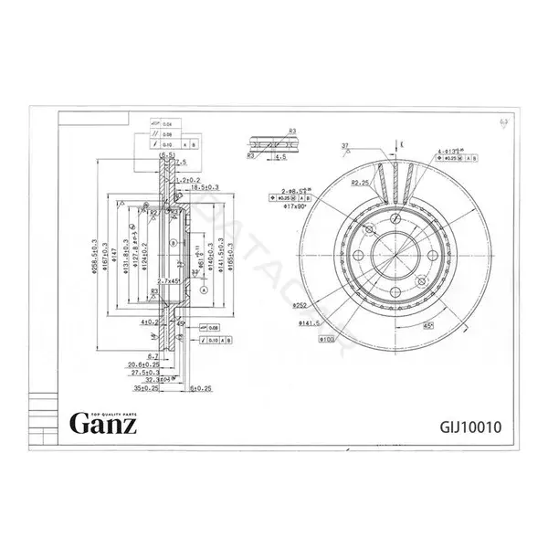 Тормозные диски GANZ GIJ10010