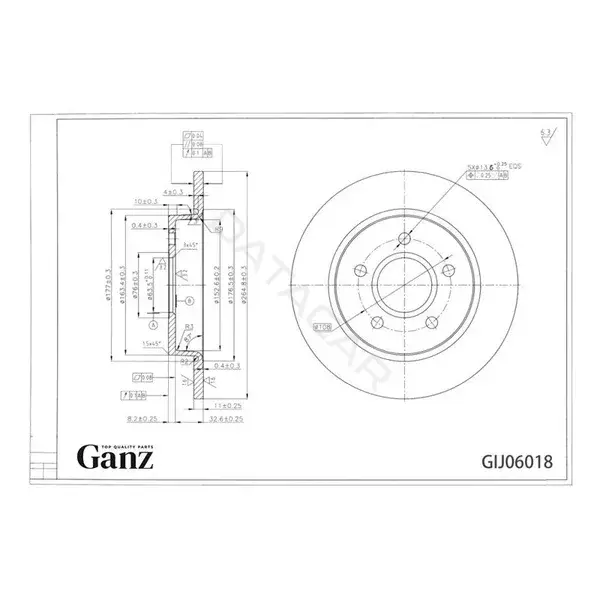 Тормозные диски GANZ GIJ06018