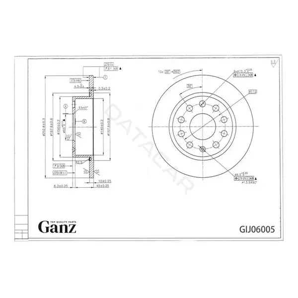 Тормозные диски GANZ GIJ06005