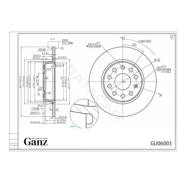 Тормозные диски GANZ GIJ06003