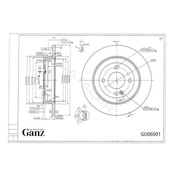 Тормозные диски GANZ GIJ06001