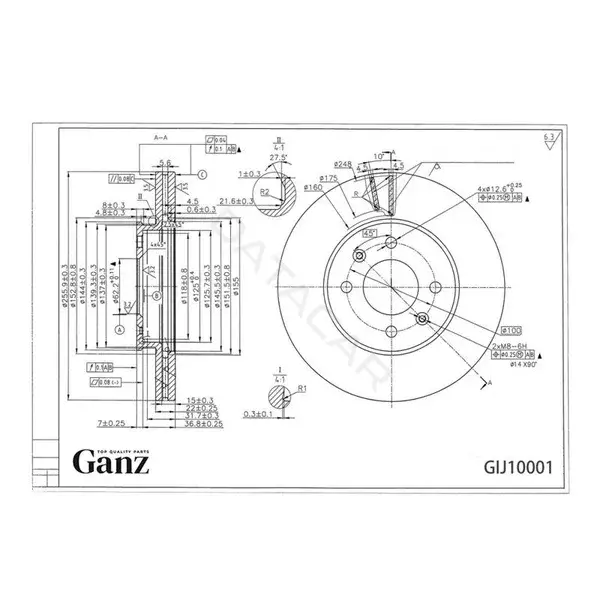 Тормозные диски GANZ GIJ10001