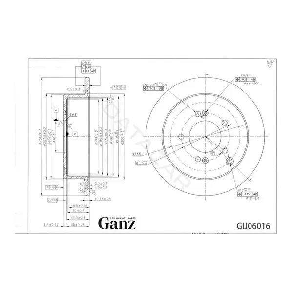Тормозные диски GANZ GIJ06016
