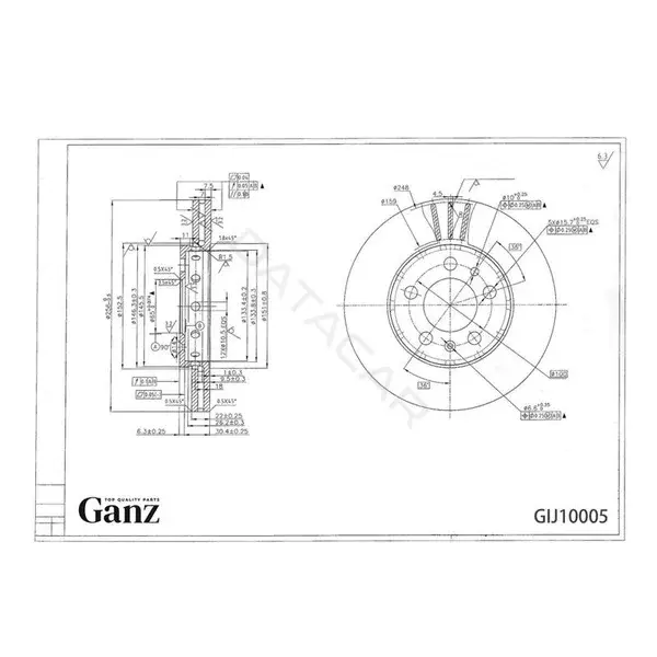Тормозные диски GANZ GIJ10005