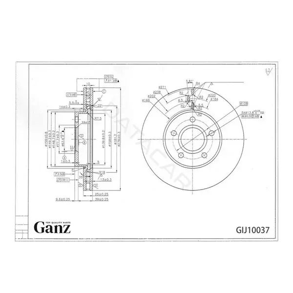 Тормозные диски GANZ GIJ10037