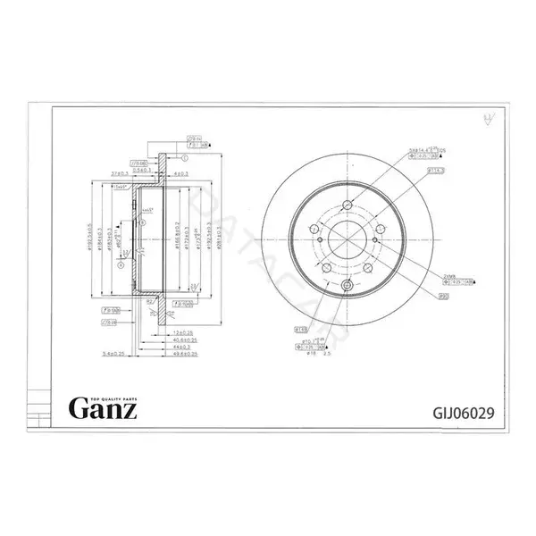 Тормозные диски GANZ GIJ06029