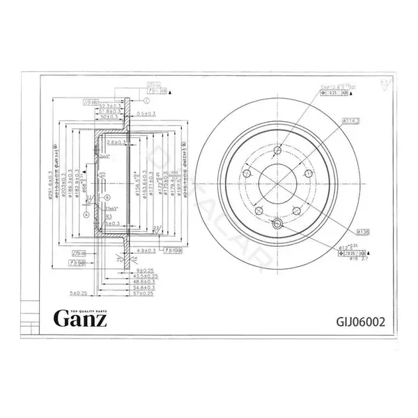 Тормозные диски GANZ GIJ06002