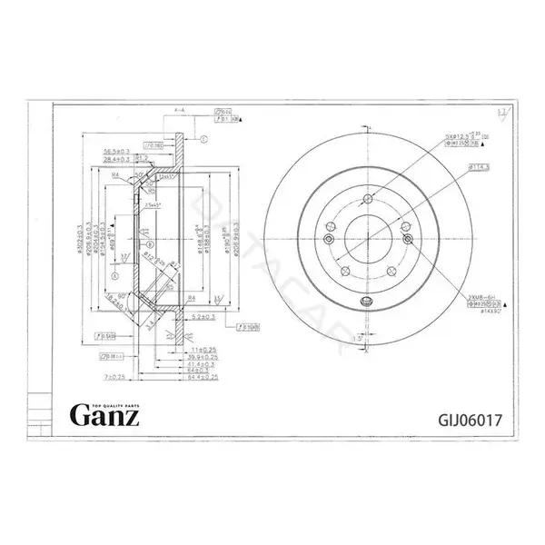 Тормозные диски GANZ GIJ06017