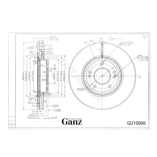 Тормозные диски GANZ GIJ10006
