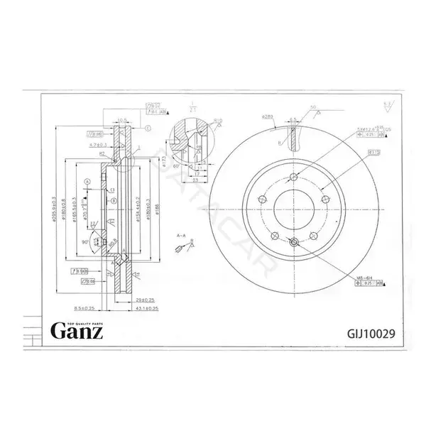 Тормозные диски GANZ GIJ10029