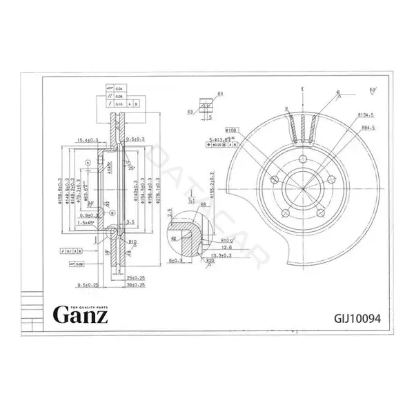 Тормозные диски GANZ GIJ10094