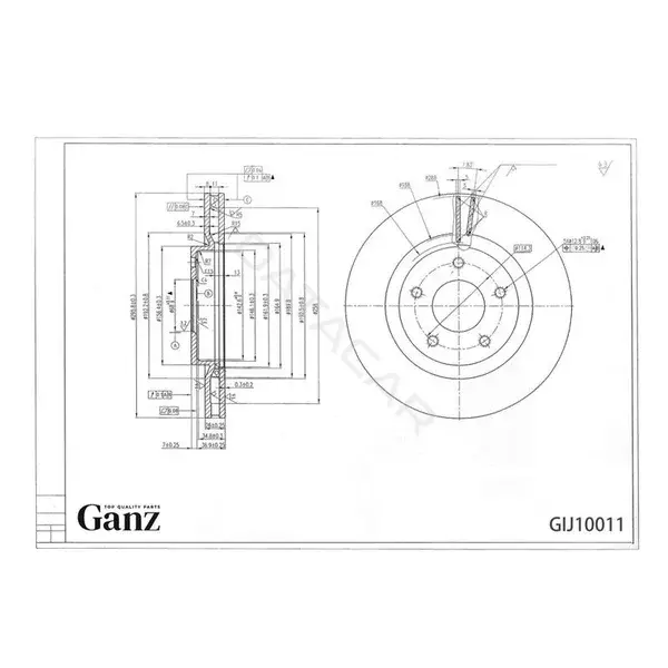 Тормозные диски GANZ GIJ10011