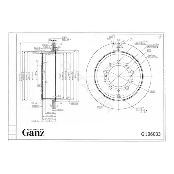 Тормозные диски GANZ GIJ06033
