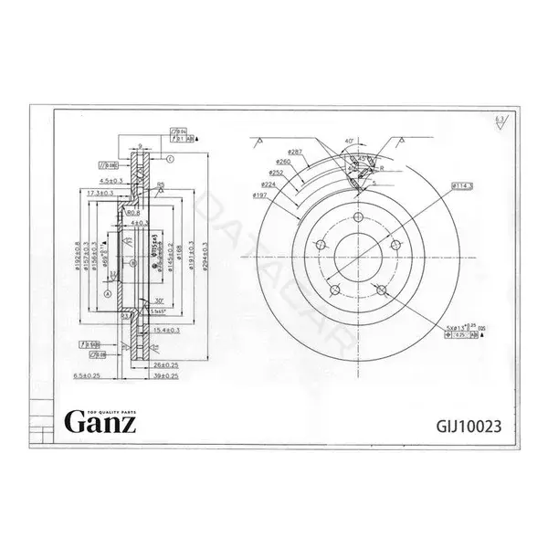 Тормозные диски GANZ GIJ10023