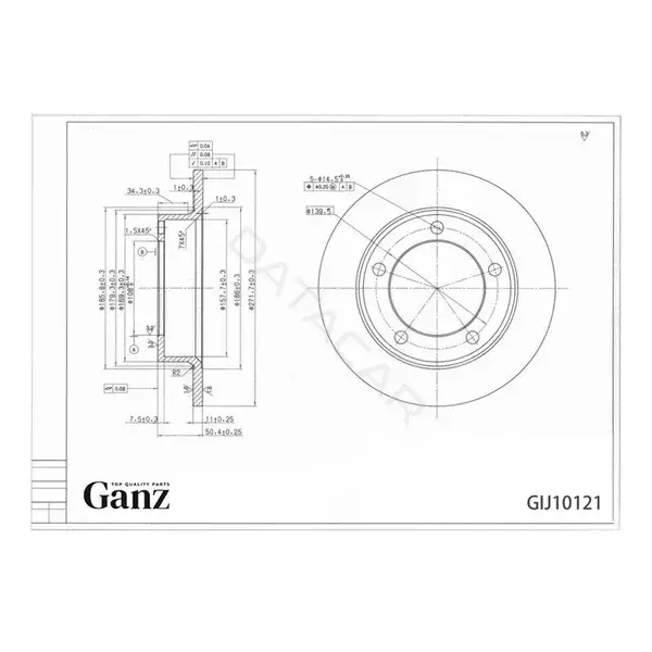 Тормозные диски GANZ GIJ10121