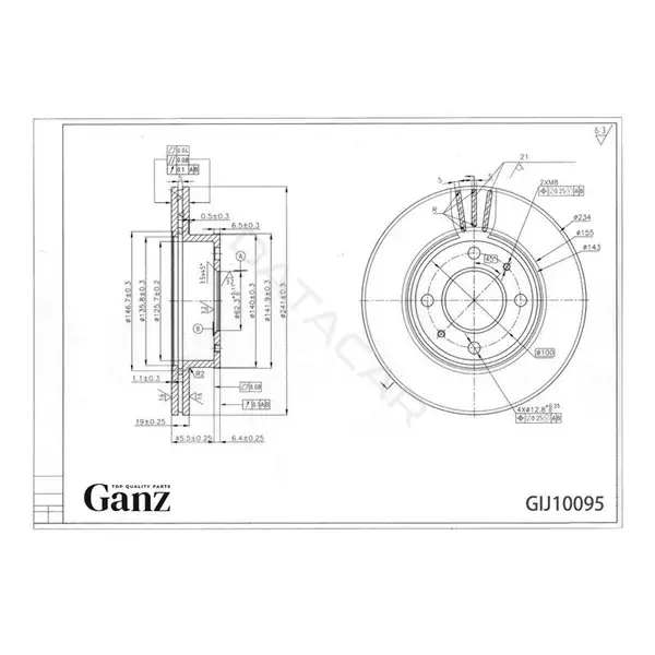 Тормозные диски GANZ GIJ10095